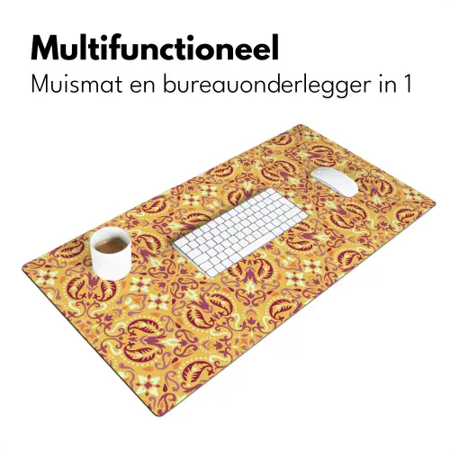 Perzisch Tapijt - Vloerkleed - Patronen - Oranje Muismat XXL klein -sfeer4