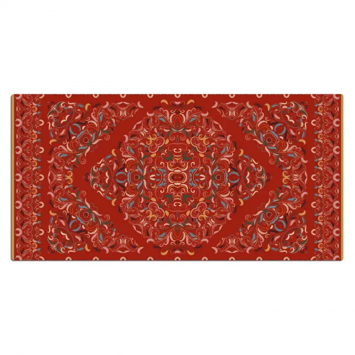 Perzisch Tapijt - Vloerkleed - Patronen - Rood Muismat XXL klein -3d_leeg