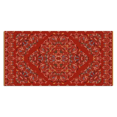 Perzisch Tapijt - Vloerkleed - Patronen - Rood Muismat XXL klein -3d_leeg