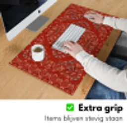 Perzisch Tapijt - Vloerkleed - Patronen - Rood Muismat XXL klein -sfeer3