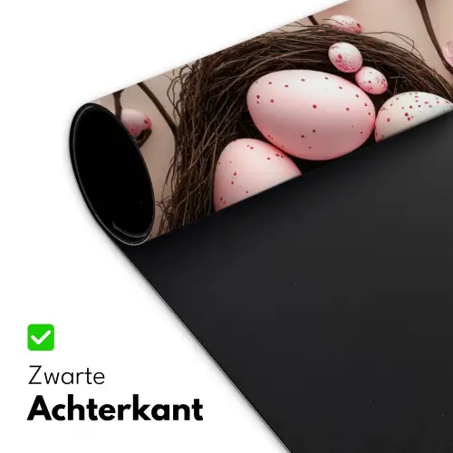 Roze - Bloesems - Eieren Muismat XXL klein -sfeer2