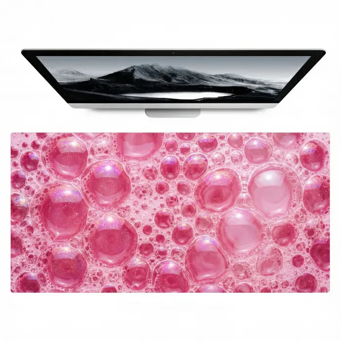 Roze - Schuim - Bubbels Muismat XXL klein -zzz3d