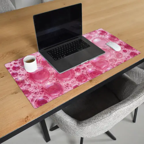 Roze - Schuim - Bubbels Muismat XXL klein -sfeer1
