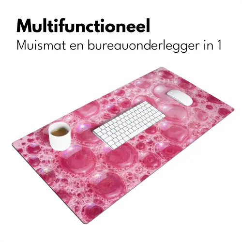 Roze - Schuim - Bubbels Muismat XXL klein -sfeer4