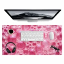 Roze - Schuim - Bubbels Muismat XXL klein -3d