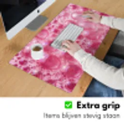 Roze - Schuim - Bubbels Muismat XXL klein -sfeer3