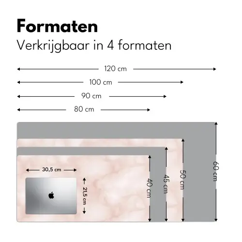 Roze - Marmer - Crème Muismat XXL klein 681 -sfeer5