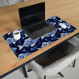 Vissen - Bloemen - Blauw Muismat XXL klein 681 -sfeer1