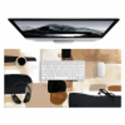 Vlakken - Abstract - Zwart - Strepen Muismat XXL klein -3d