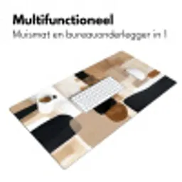 Vlakken - Abstract - Zwart - Strepen Muismat XXL klein -sfeer4