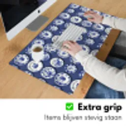 Borden - Floraal - Blauw Muismat XXL klein 681 -sfeer3