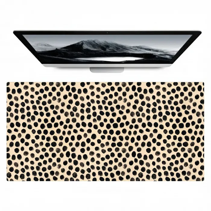 Stippen - Patroon - Zwart Muismat XXL klein 681 -zzz3d
