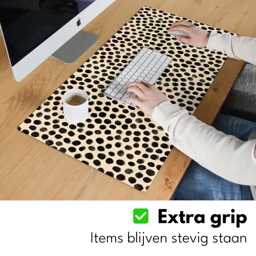 Stippen - Patroon - Zwart Muismat XXL klein 681 -sfeer3