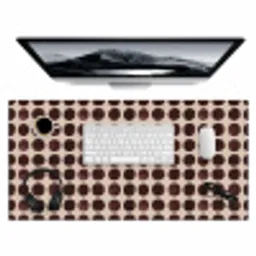 Stippen - Patroon - Bruin Muismat XXL klein 681 -3d