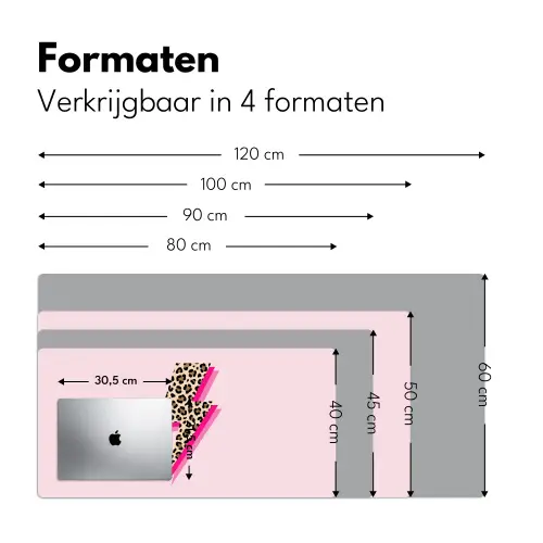 Stippen - Roze - Bliksem Muismat XXL klein -sfeer5