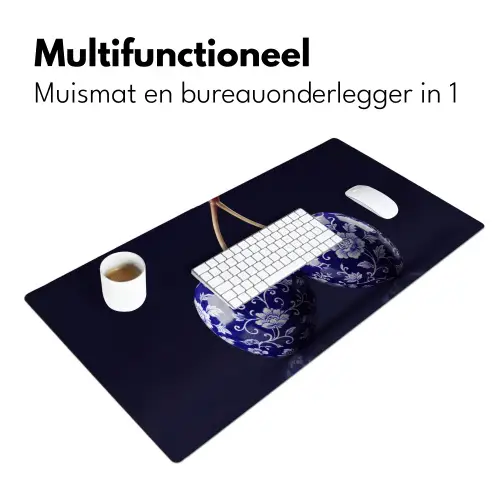 Porselein- Kersen - Delfts - Blauw Muismat XXL klein -sfeer4
