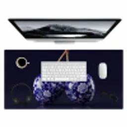 Porselein- Kersen - Delfts - Blauw Muismat XXL klein -3d
