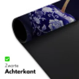 Porselein- Kersen - Delfts - Blauw Muismat XXL klein -sfeer2
