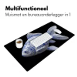 Porselein - Goudvis - Delfts - Blauw Muismat XXL klein -sfeer4