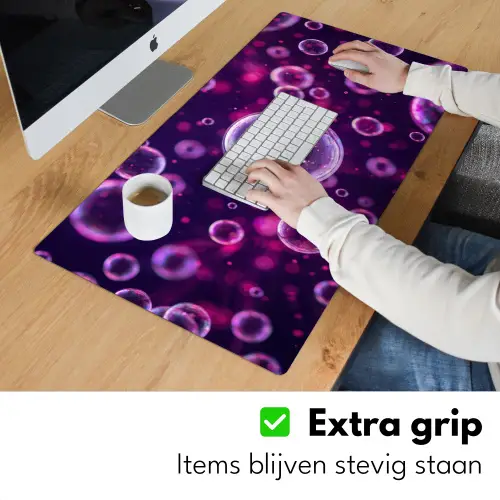 Paars - Bubbels - Schuim Muismat XXL klein -sfeer3