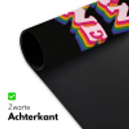 Quote - Regenboog - Roze - Zwart Muismat XXL klein -sfeer2
