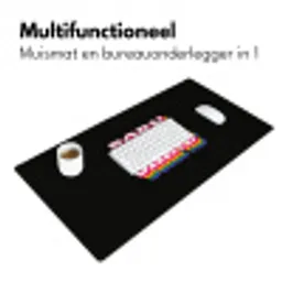 Quote - Regenboog - Roze - Zwart Muismat XXL klein -sfeer4