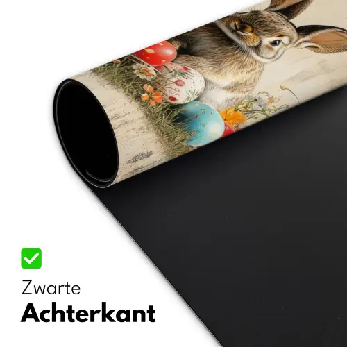 Konijnen - Bloemen - Eieren Muismat XXL klein -sfeer2