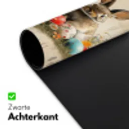 Konijnen - Bloemen - Eieren Muismat XXL klein -sfeer2