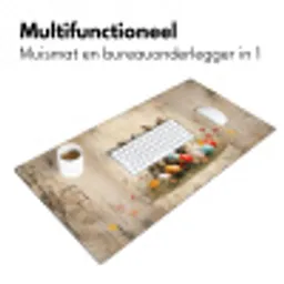 Konijnen - Bloemen - Eieren Muismat XXL klein -sfeer4
