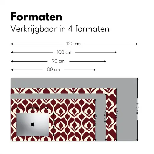 Rood - Druppelpatroon - Grafisch Muismat XXL klein 681 -sfeer5
