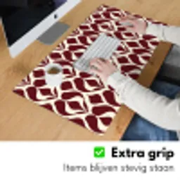 Rood - Druppelpatroon - Grafisch Muismat XXL klein 681 -sfeer3