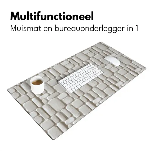 Reliëf - Structuur - Wit Muismat XXL klein 681 -sfeer4