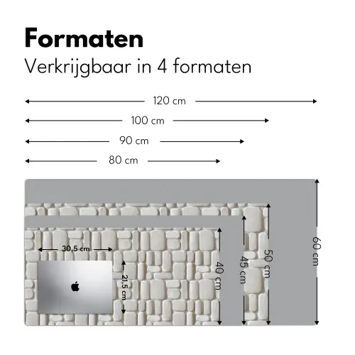 Reliëf - Structuur - Wit Muismat XXL klein 681 -sfeer5