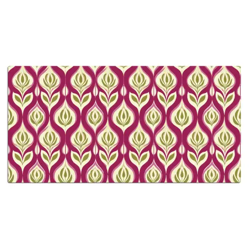 Retro - Floraal - Paars Muismat XXL klein 681 -3d_leeg