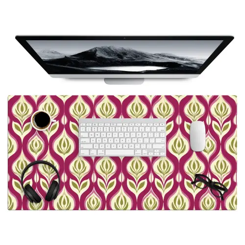 Retro - Floraal - Paars Muismat XXL klein 681 -3d