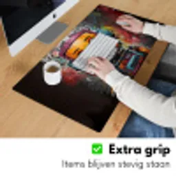 Robot - Graffiti - Oranje - Kleuren Muismat XXL klein -sfeer3