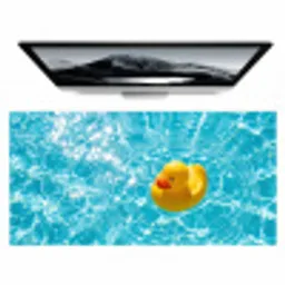 Badeend - Dobberen - Blauw Muismat XXL klein -zzz3d