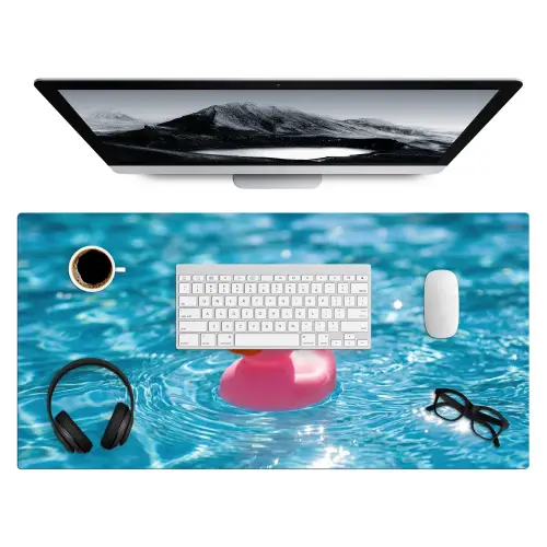 Badeend - Dobberend - Roze Muismat XXL klein -3d