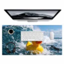 Badeend - Stoer - Golven Muismat XXL klein -3d