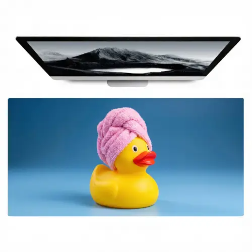 Badeend - Handdoek - Blauw Muismat XXL klein -zzz3d