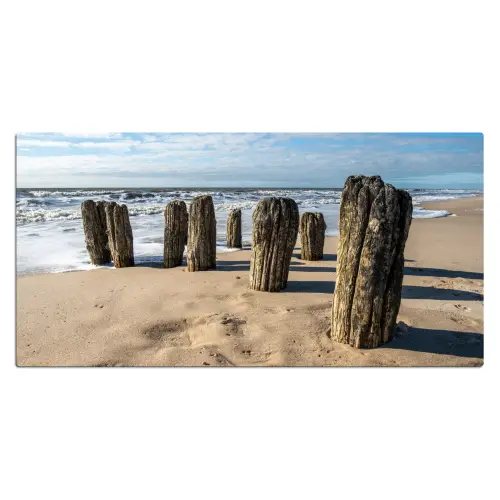 Zand - Strand - Paal - Water - Zomer Muismat XXL klein -3d_leeg