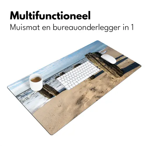 Zand - Strand - Paal - Water - Zomer Muismat XXL klein -sfeer4