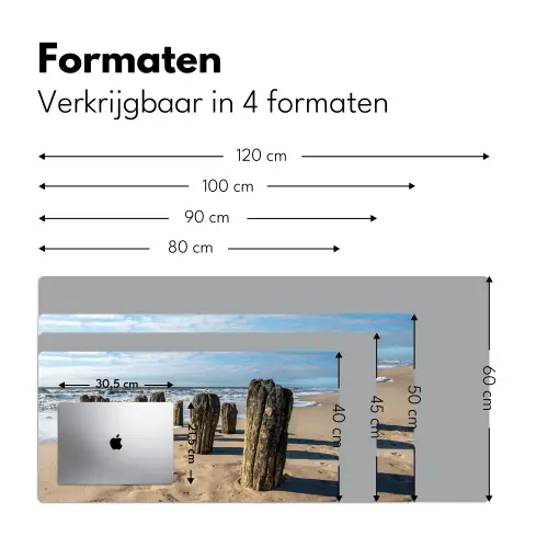 Zand - Strand - Paal - Water - Zomer Muismat XXL klein -sfeer5