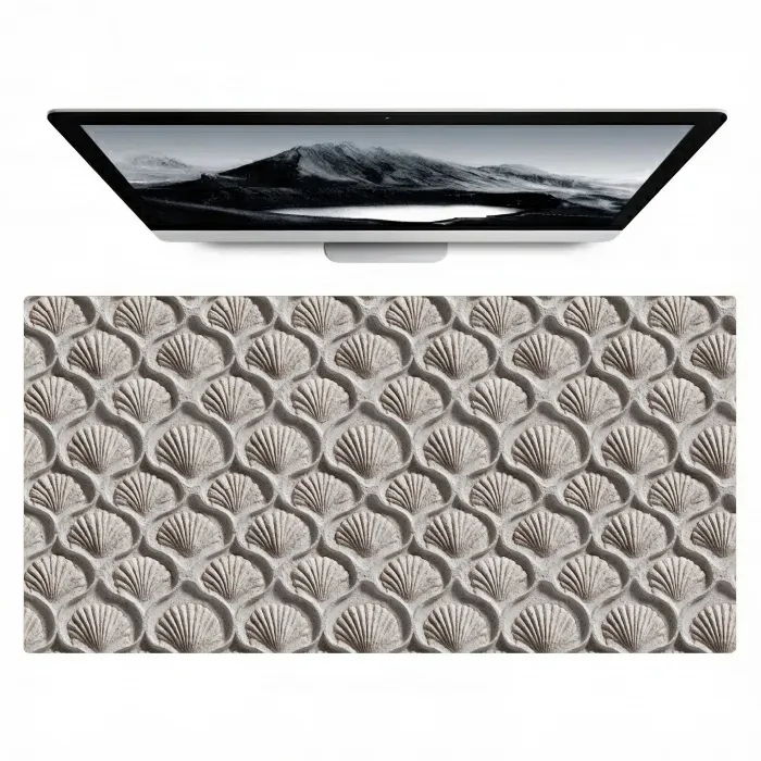 Zand - Schelpenvorm - Grijs Muismat XXL klein 681 -zzz3d