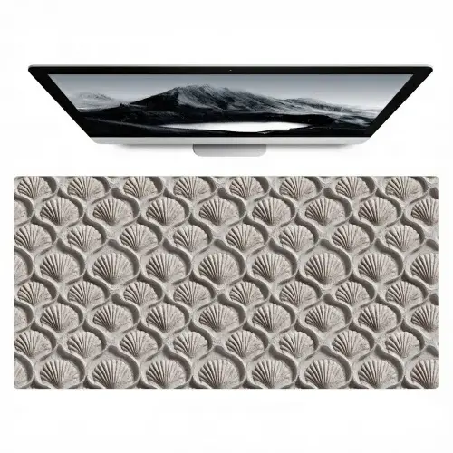 Zand - Schelpenvorm - Grijs Muismat XXL klein 681 -zzz3d