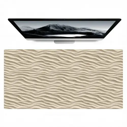 Zand - Golven - Beige Muismat XXL klein 681 -zzz3d
