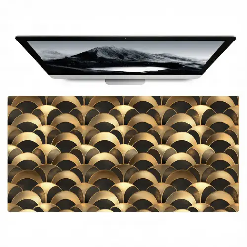 Schubben - Structuur - Goud Muismat XXL klein 681 -zzz3d
