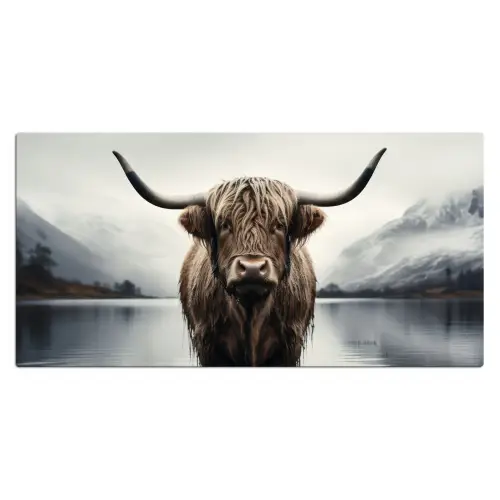 Schotse hooglander - Water - Nat Muismat XXL klein -3d_leeg