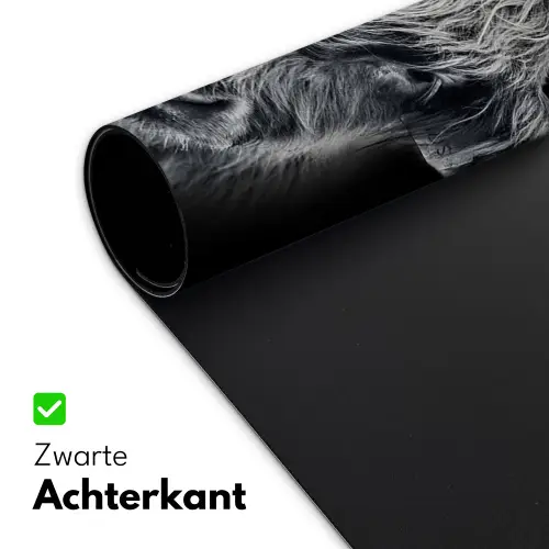 Schotse hooglander - Zwart - Koe - Dieren Muismat XXL klein -sfeer2