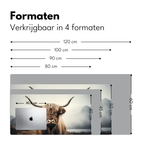 Schotse hooglander - Hoorns - Landschap Muismat XXL klein -sfeer5